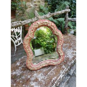 Miroir biseauté cadre tissu