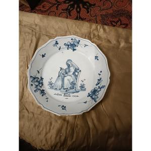 Rouen Faience Plate. 1774