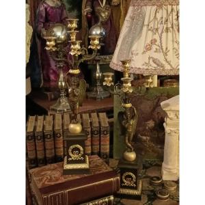 Paire candélabres Empire