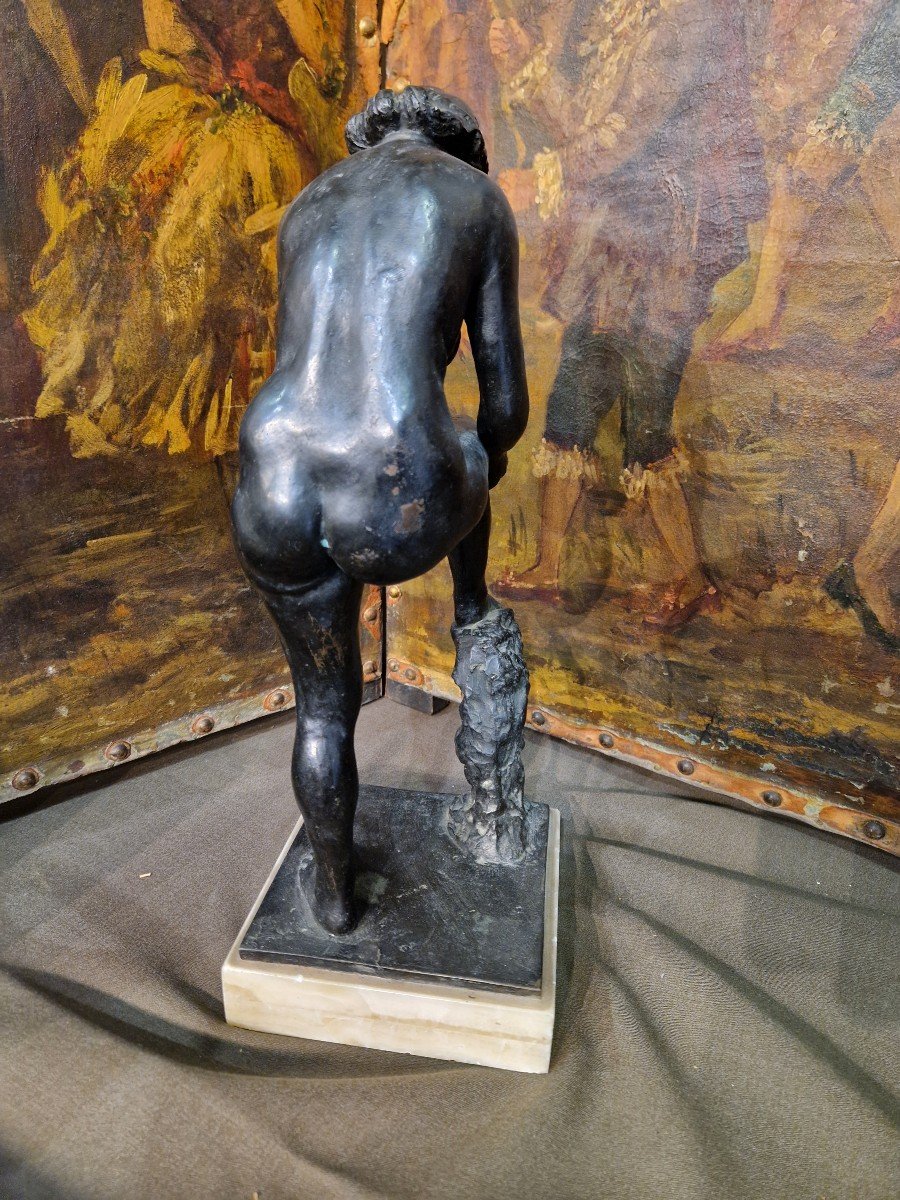 Alfredo Biagini (rome, 1886-1952): Bronze Statue Depicting A Woman-photo-2