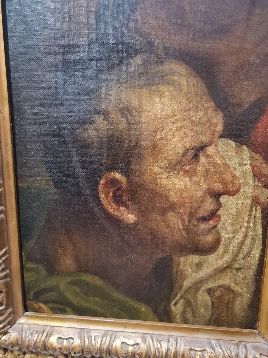 Head Study. Oil On Canvas Created By The Painter Tommaso Festa In 1861-photo-5
