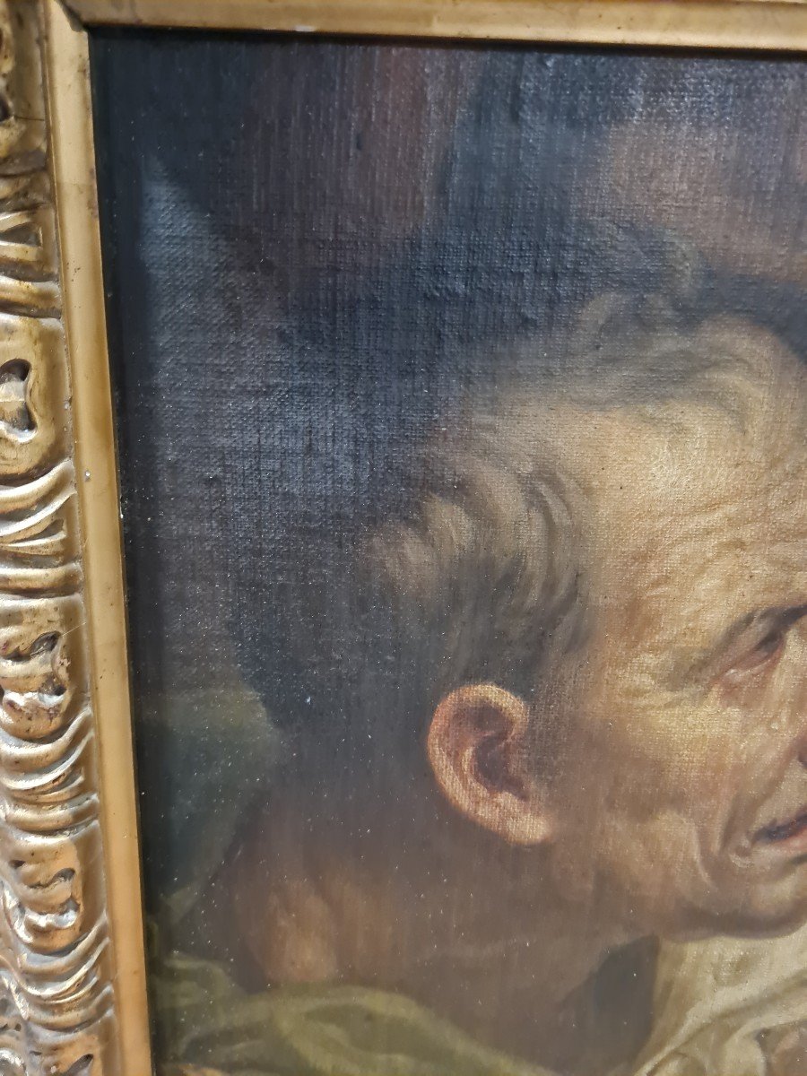 Head Study. Oil On Canvas Created By The Painter Tommaso Festa In 1861-photo-7