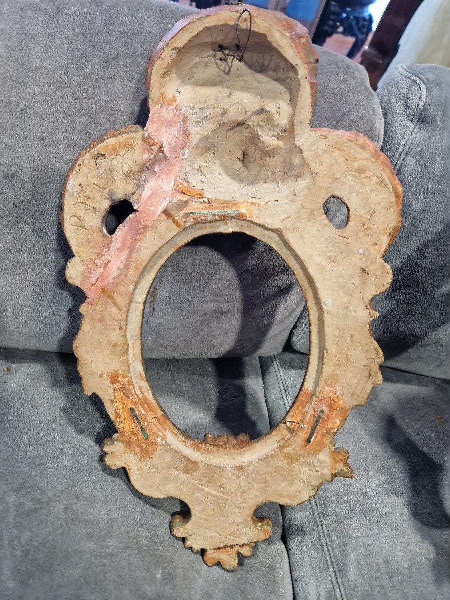 Paire De Cadres En Terre Cuite Avec Traces De Dorure Du XVIIIe Siècle (datés P.f. 1766)-photo-7