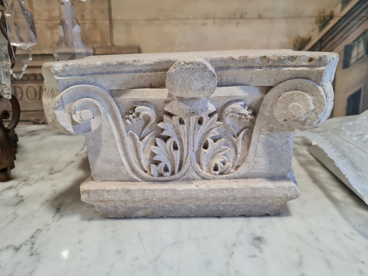  Sculpted Marble Capital, I Think Eighteenth Century, Probably Southern Italy