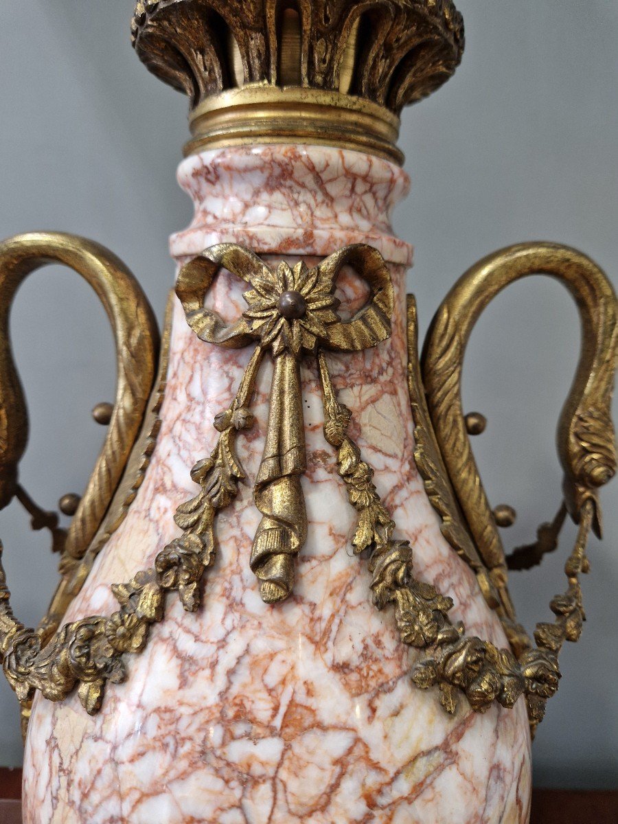 Paire de vases Napoléon III En bronze doré et marbre Seconde moitié du XIXe siècle-Napoléon III-photo-1