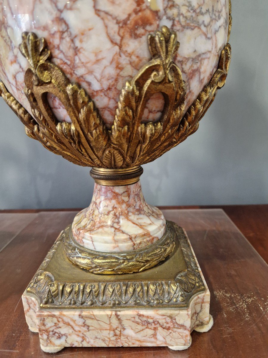 Paire de vases Napoléon III En bronze doré et marbre Seconde moitié du XIXe siècle-Napoléon III-photo-2