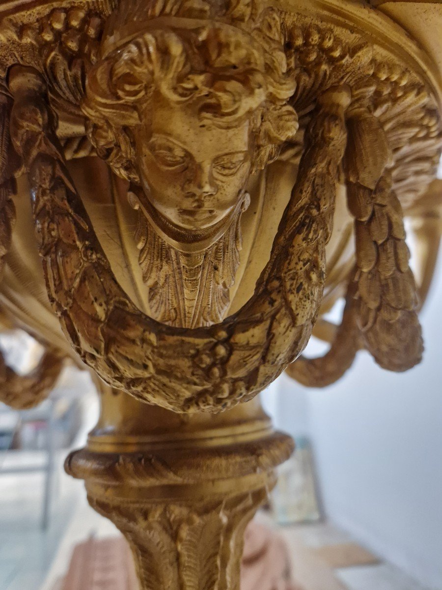 Splendid French Chandelier In Gilded Bronze From The Early Twentieth Century-photo-3