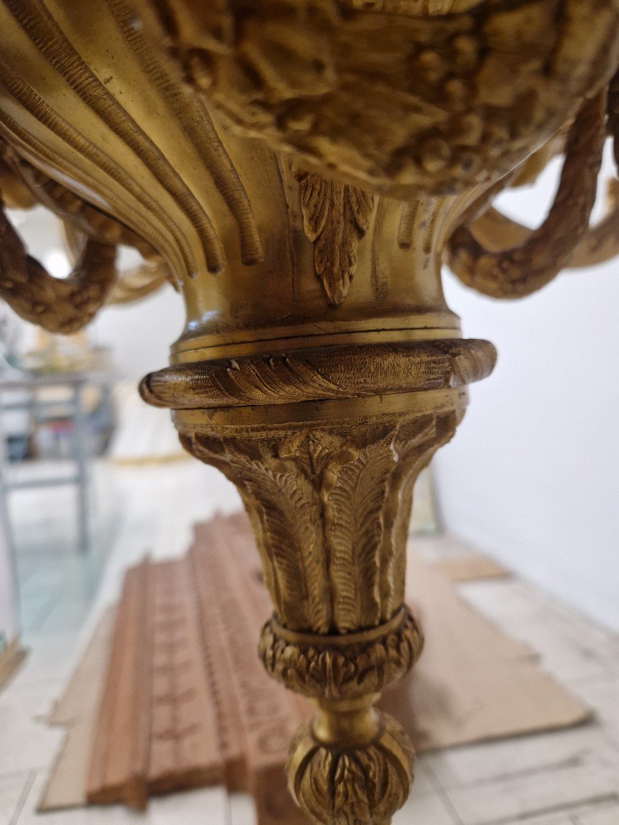 Splendid French Chandelier In Gilded Bronze From The Early Twentieth Century-photo-4