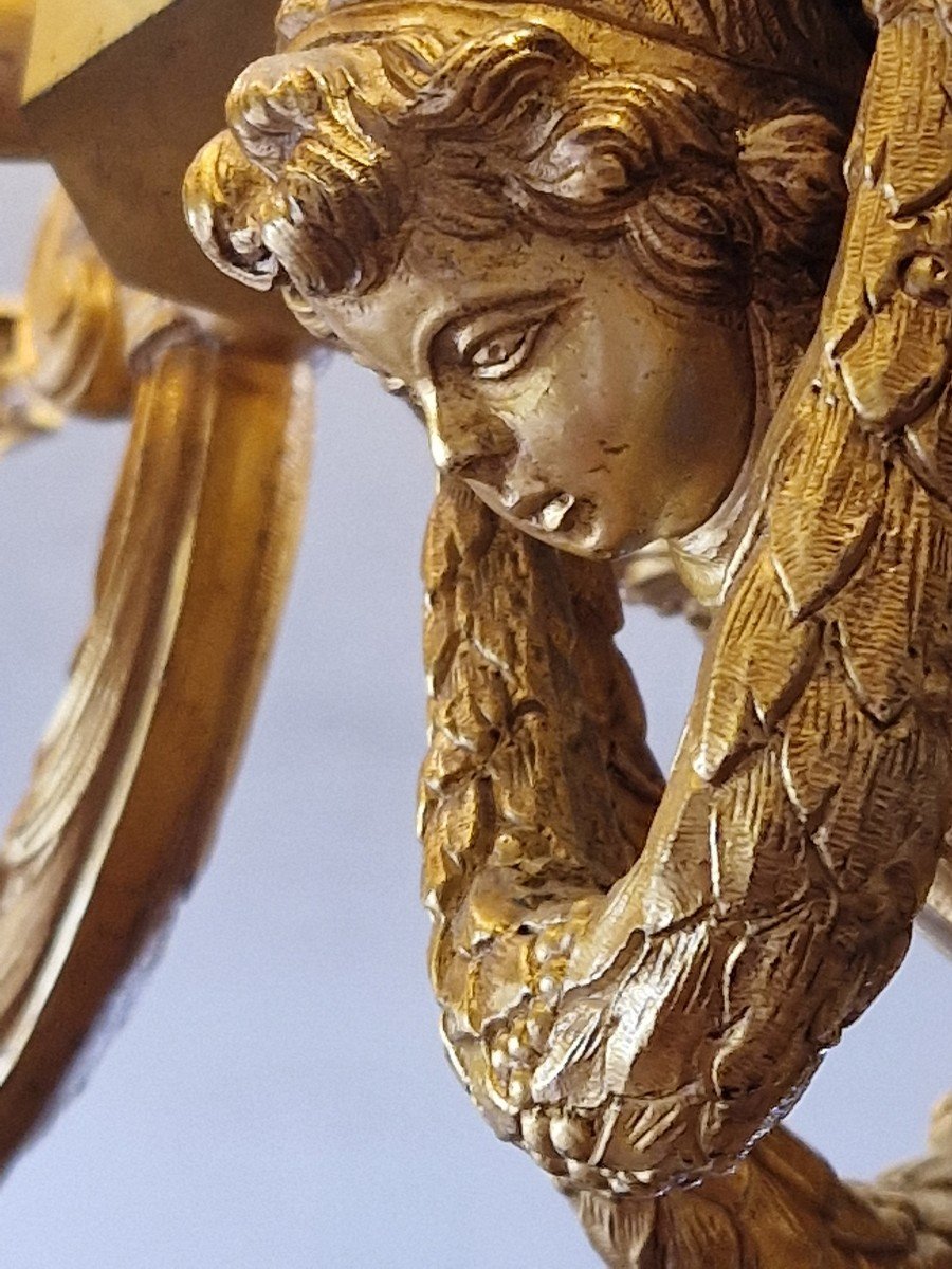 Splendid French Chandelier In Gilded Bronze From The Early Twentieth Century-photo-5