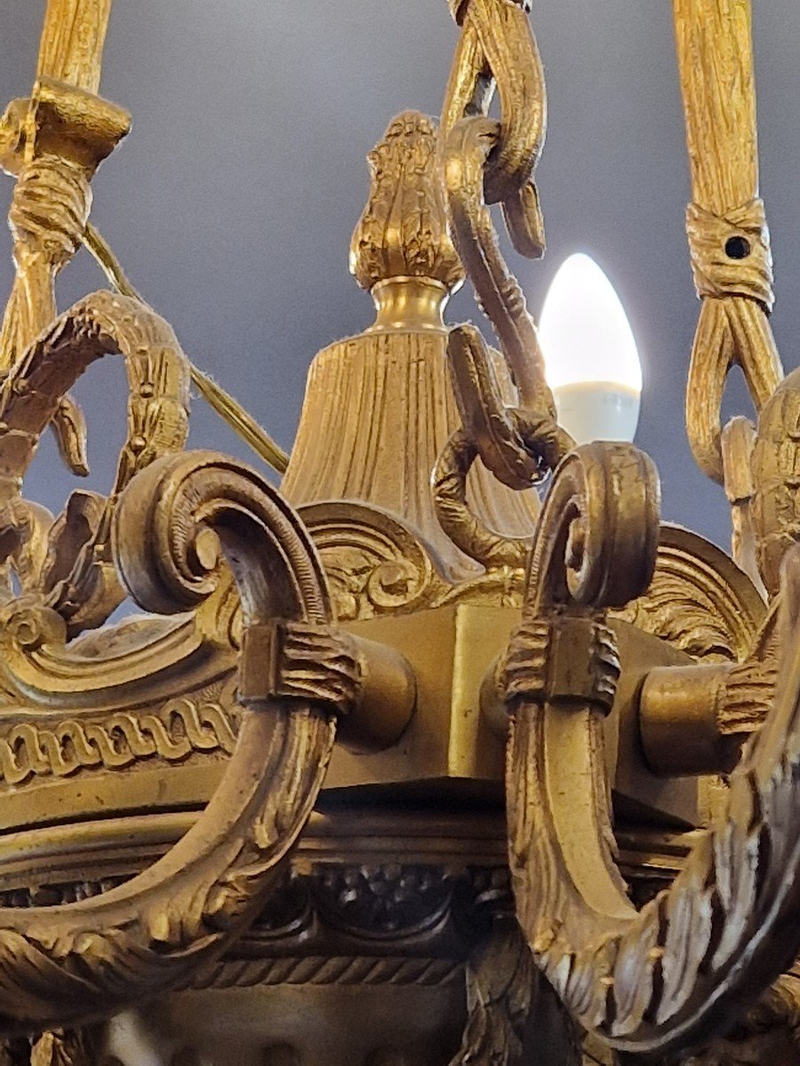 Splendid French Chandelier In Gilded Bronze From The Early Twentieth Century-photo-6