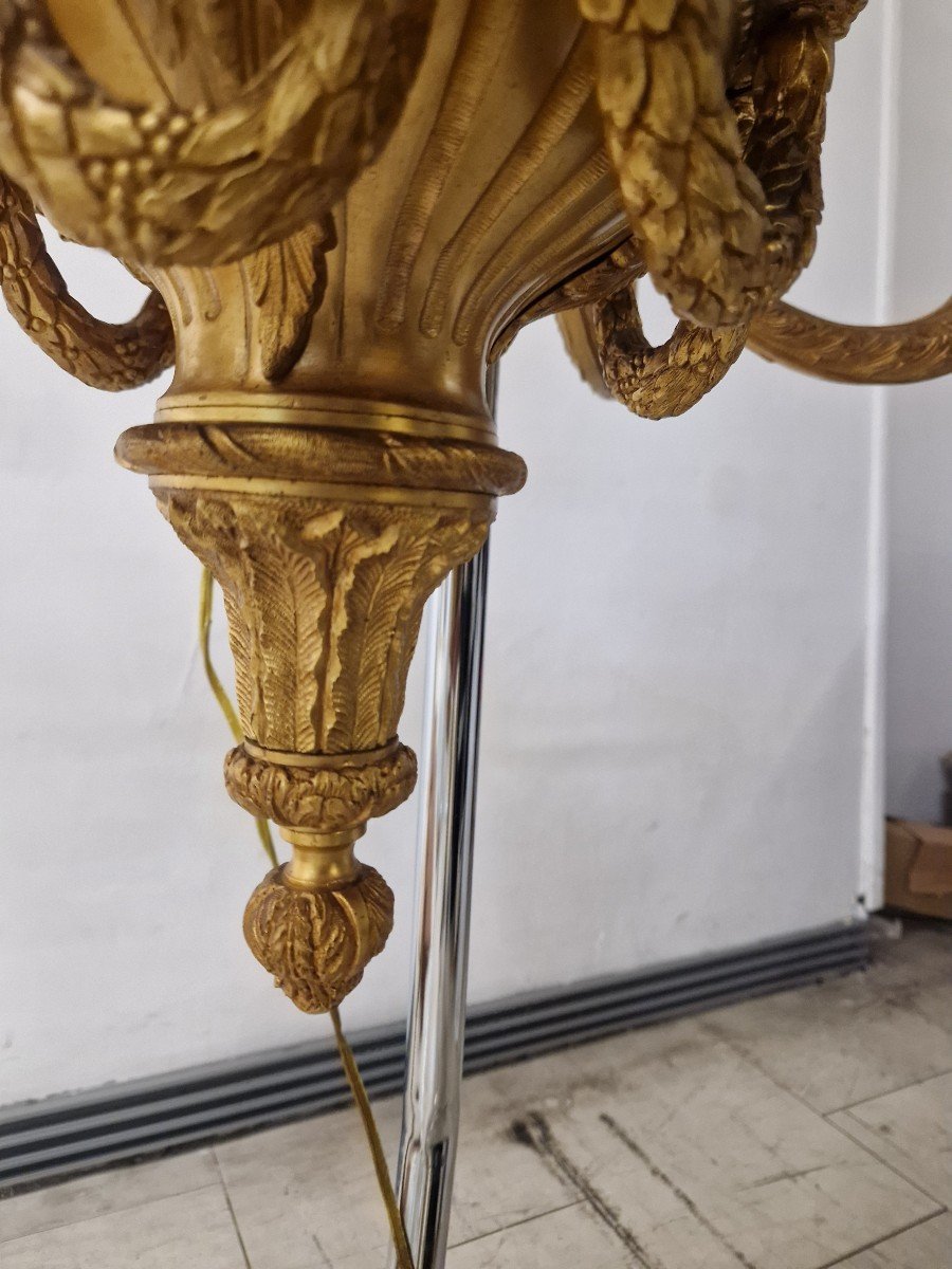 Splendid French Chandelier In Gilded Bronze From The Early Twentieth Century-photo-8