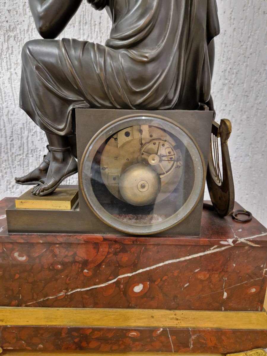 Empire Clock Early 19th Century Allegory Of Music-photo-4