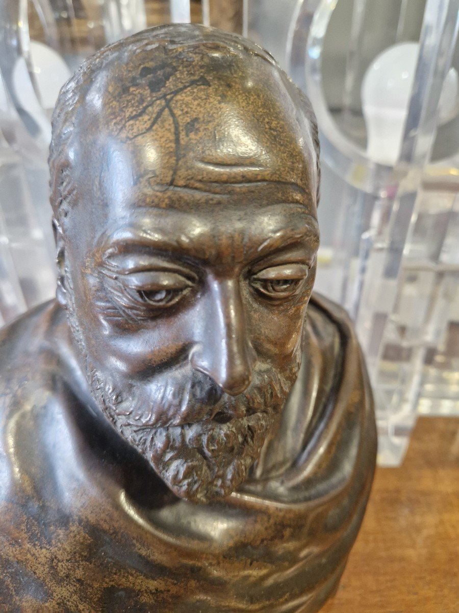  Head Of Edward VII In Beautiful Quality Bronze Signed V.borghese Second Half Of The Nineteenth-photo-3