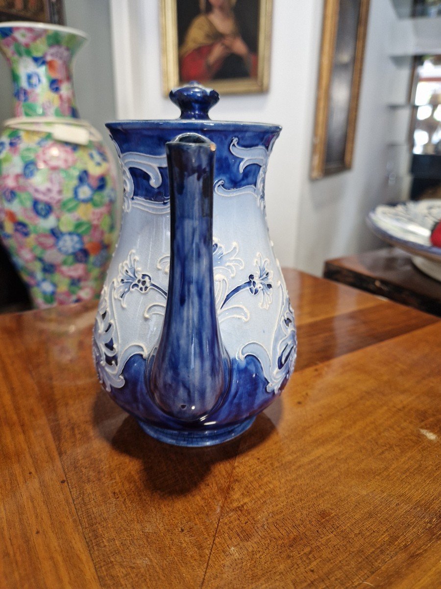 Superbe Théière Art Nouveau W. Moorcroft Florian Ware-photo-2
