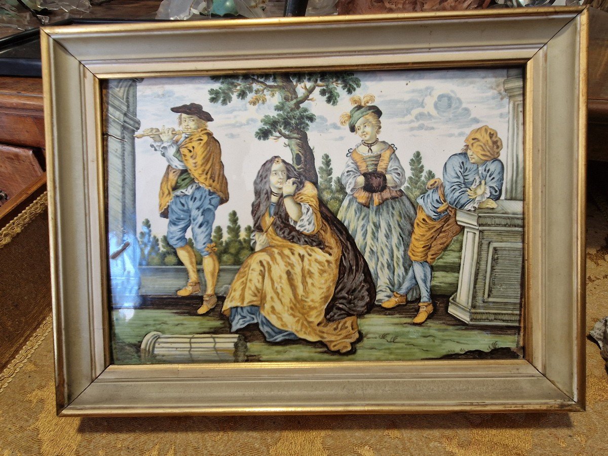 Première Moitié Du XVIIIe Siècle, Mattonella Castelli, Paysage Avec Architecture Et Personnages