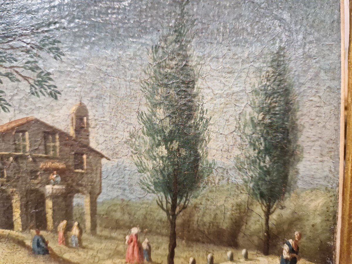 Small Oil Painting On Canvas, First Half Of The 18th Century -photo-1