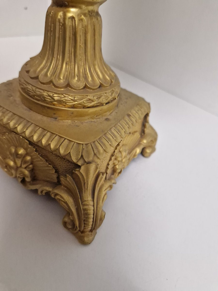 Cut Crystal And Gilt Bronze Centerpiece Vase, France, Early 19th Century-photo-7