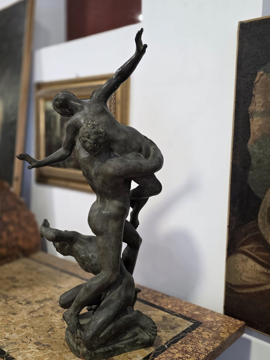 Large Bronze Sculpture Depicting: The Rape Of The Sabine Women By Giambologna - Italy 19th -photo-1