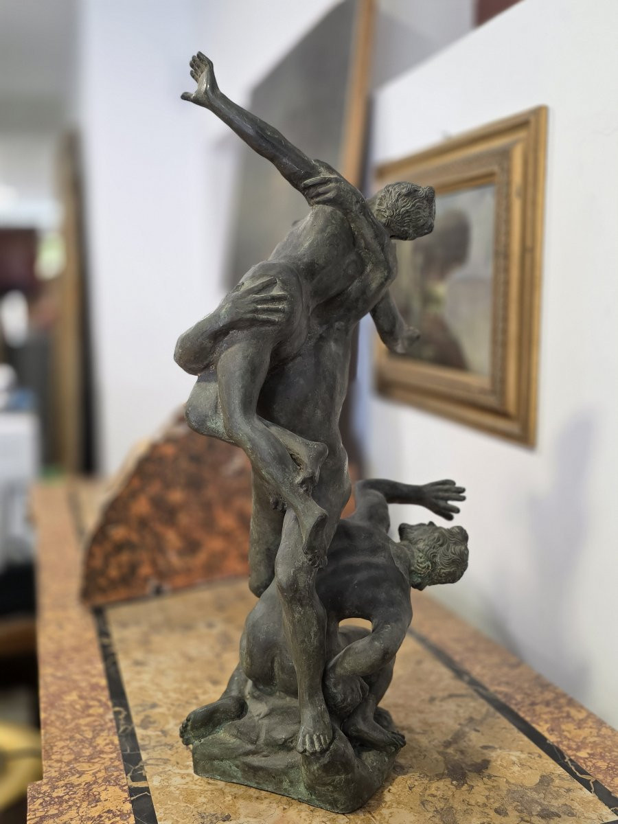 Large Bronze Sculpture Depicting: The Rape Of The Sabine Women By Giambologna - Italy 19th -photo-2