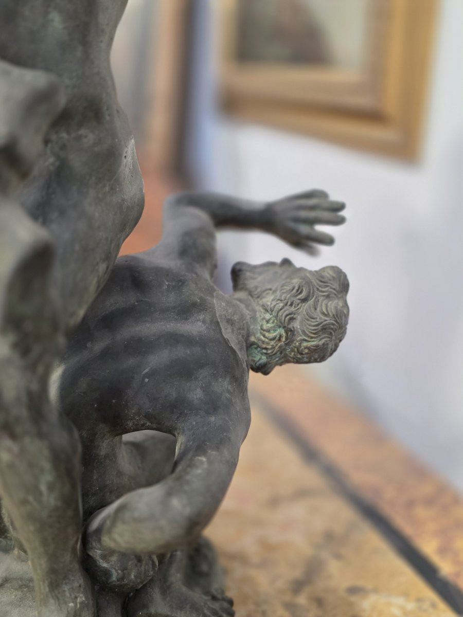 Large Bronze Sculpture Depicting: The Rape Of The Sabine Women By Giambologna - Italy 19th -photo-3
