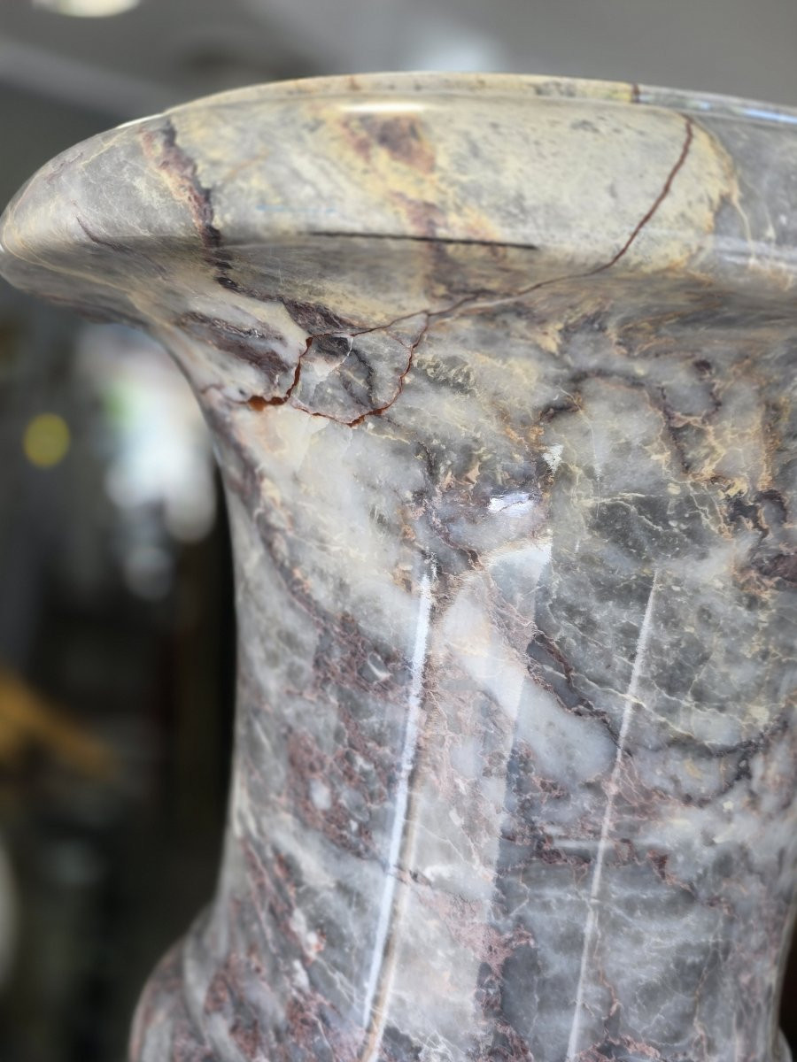 Vase en marbre de forme Médicis, début du XXe siècle-photo-2