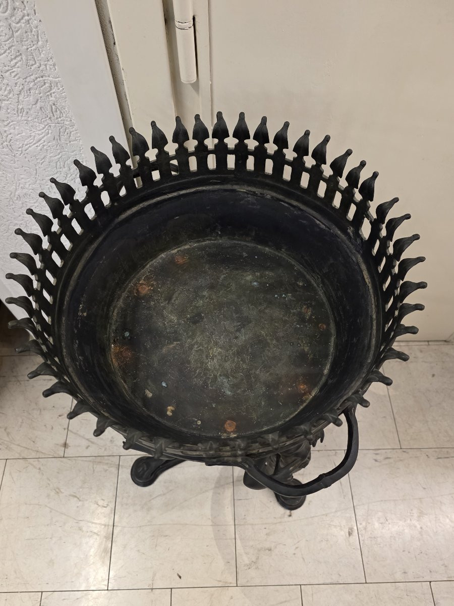 Tripod Braziers. Cast And Patinated Bronze. Italian Artistic Foundry Of The 19th-20th Century.-photo-7