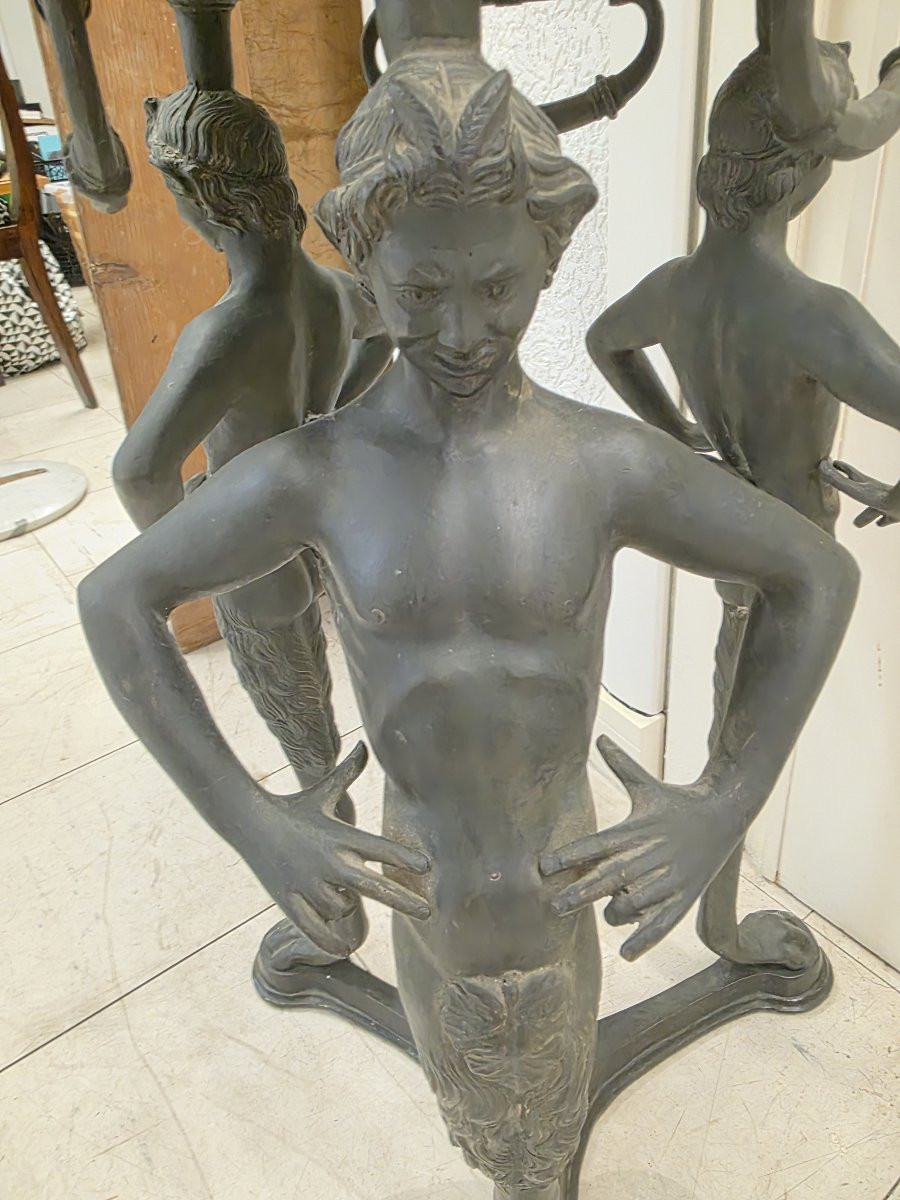 Tripod Braziers. Cast And Patinated Bronze. Italian Artistic Foundry Of The 19th-20th Century.-photo-8