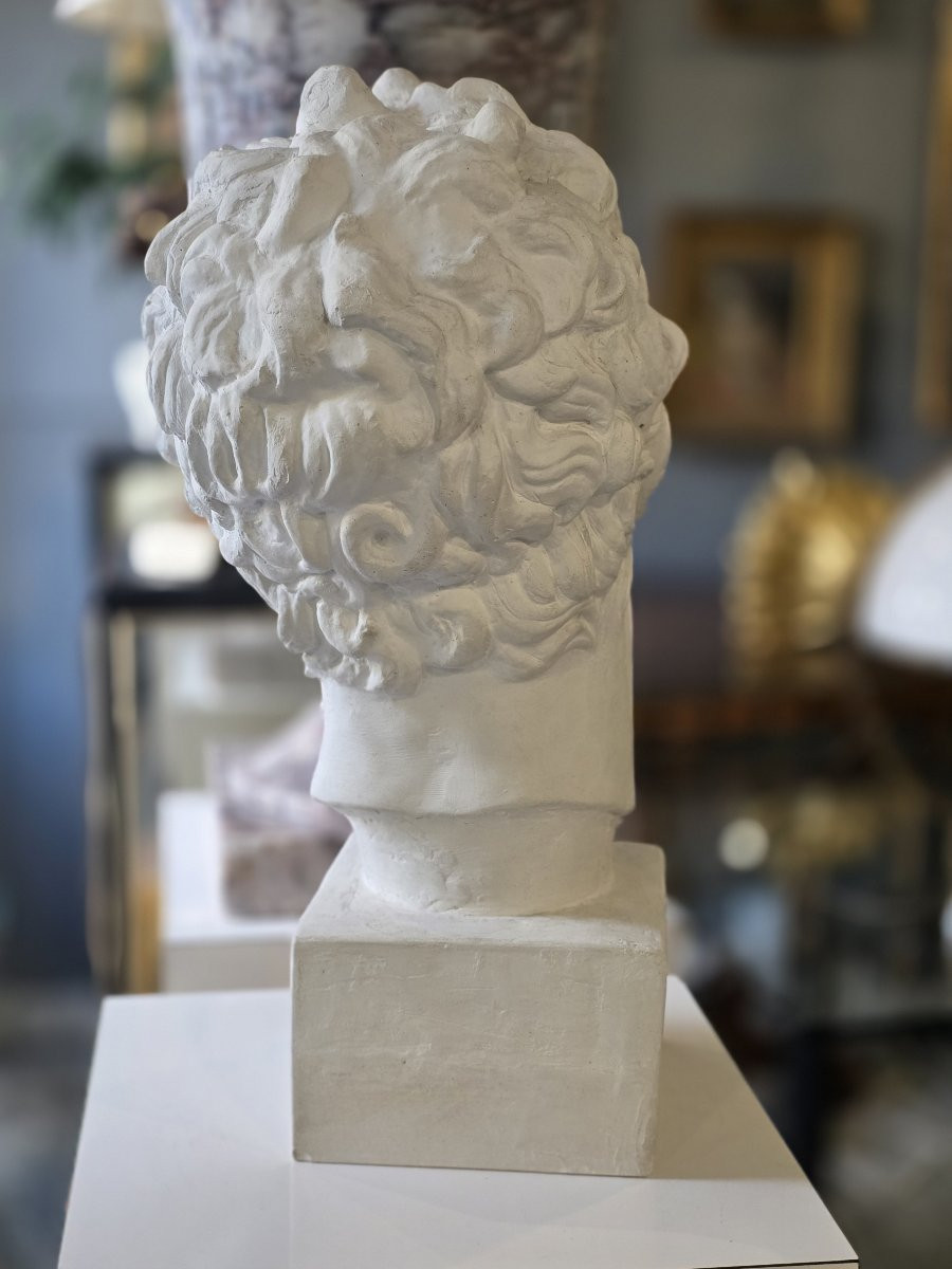 Plaster Head With Plaster Base. Italy 19th Century-photo-6