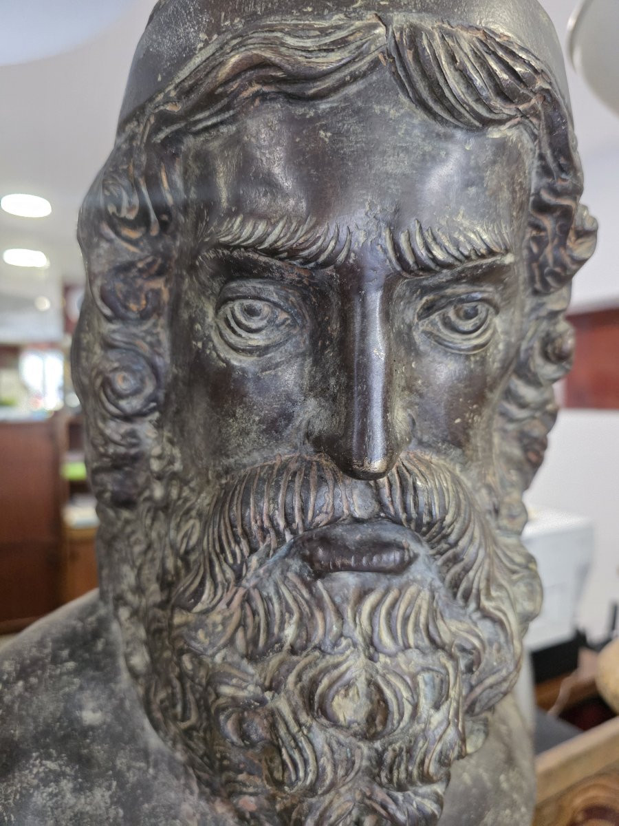 Chiurazzi - Buste grec en bronze-photo-2
