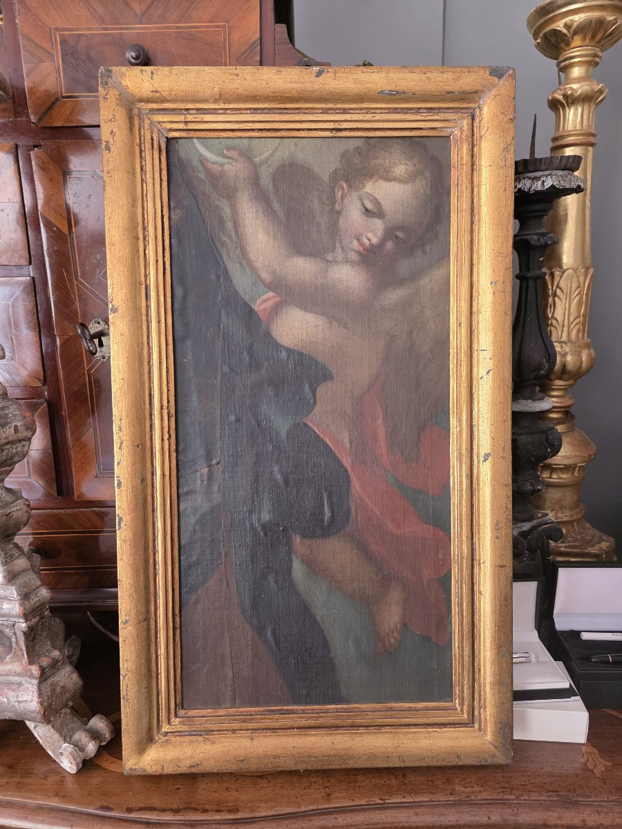 Oil On Canvas Painting From The Early 18th Century In The Roman Area