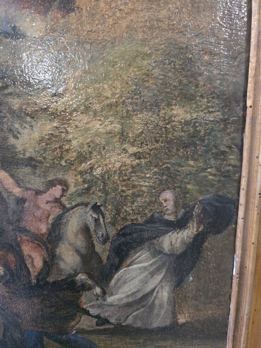 Oil On Canvas Sketch "the Martyrdom Of Saint Peter Of Verona," Late 17th Century-photo-1