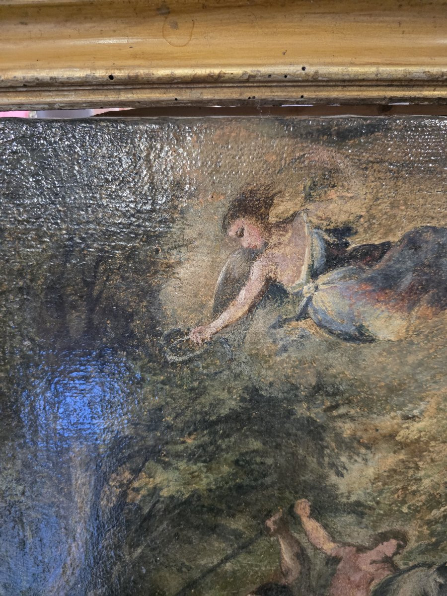 Oil On Canvas Sketch "the Martyrdom Of Saint Peter Of Verona," Late 17th Century-photo-2