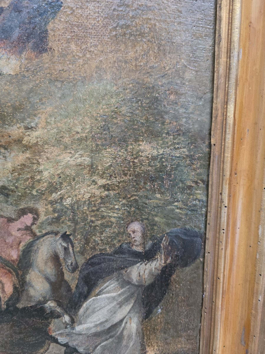 Oil On Canvas Sketch "the Martyrdom Of Saint Peter Of Verona," Late 17th Century-photo-4