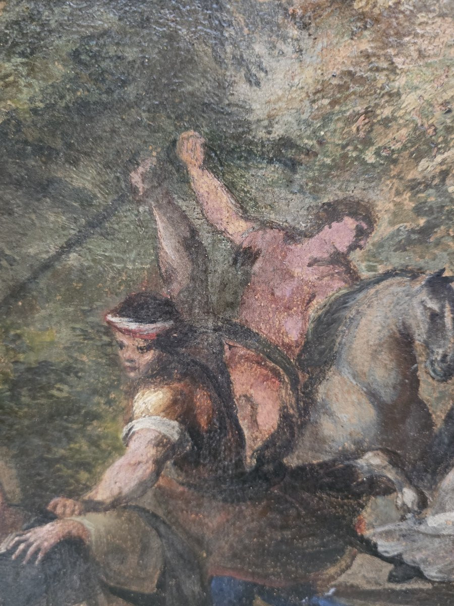 Oil On Canvas Sketch "the Martyrdom Of Saint Peter Of Verona," Late 17th Century-photo-5