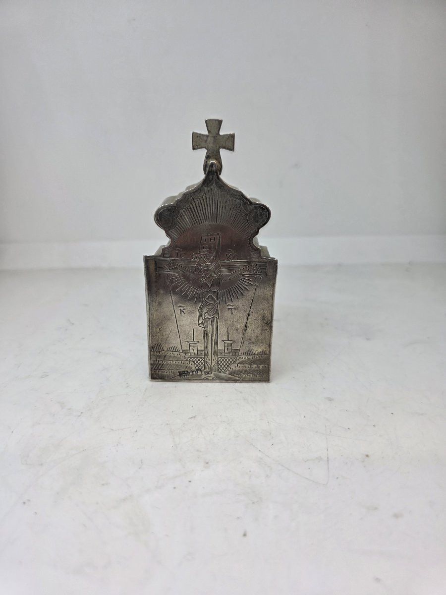 Small Russian Silver Tabernacle From 1860 (stamped)-photo-2
