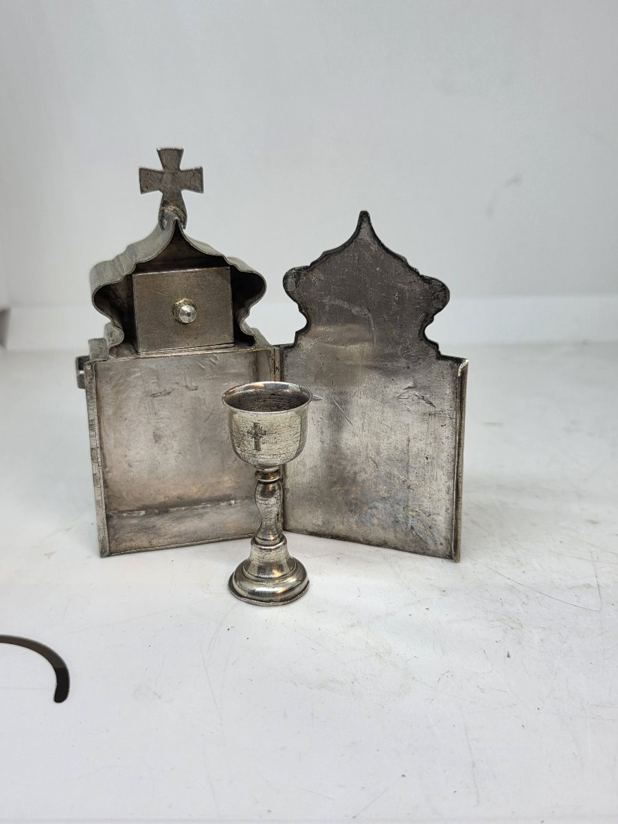 Small Russian Silver Tabernacle From 1860 (stamped)-photo-4
