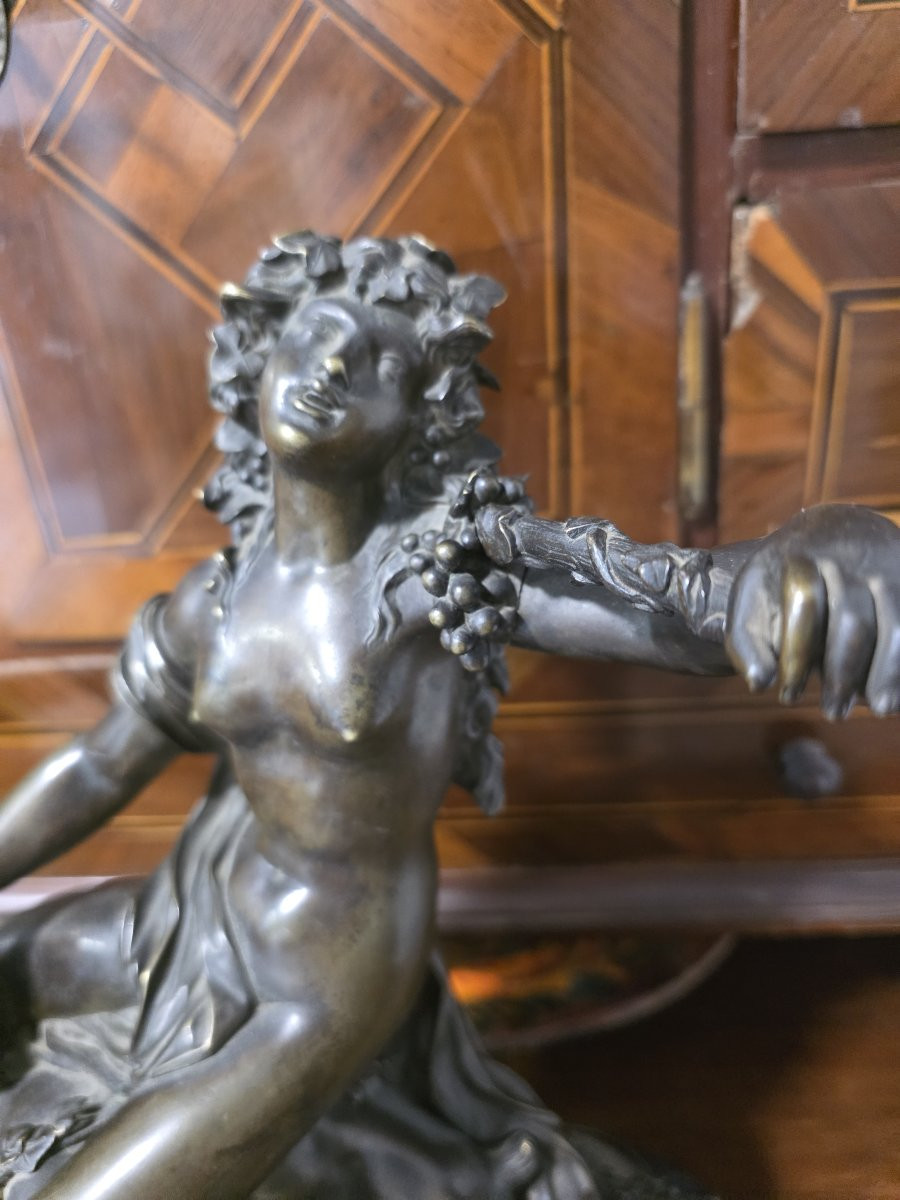 Bronze représentant une femme chevauchant un faune. Proche de Clodion. XIXe siècle-photo-2