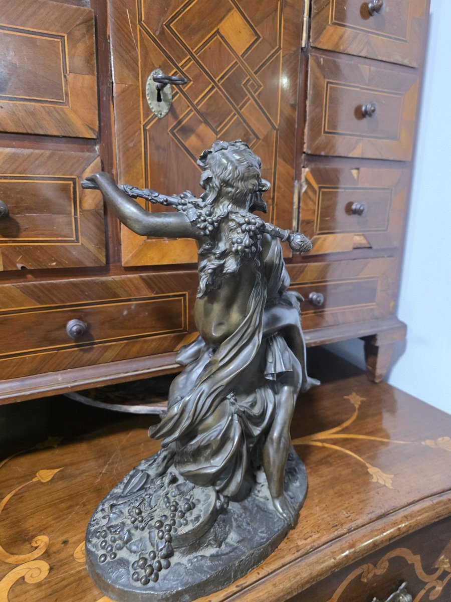 Bronze représentant une femme chevauchant un faune. Proche de Clodion. XIXe siècle-photo-5