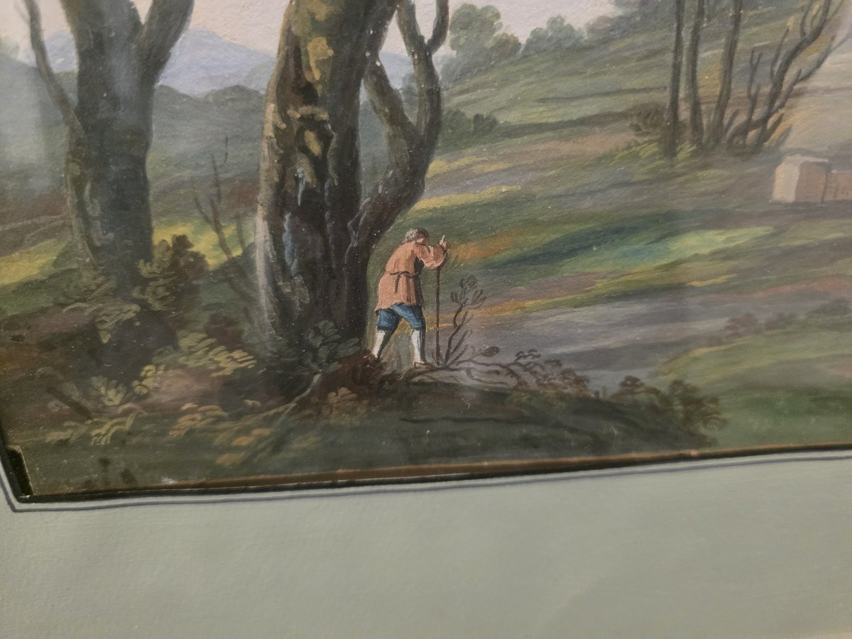Tempera And Gouache, Grand Tour Period (early 19th Century). Sicily (selinunte)? -photo-2
