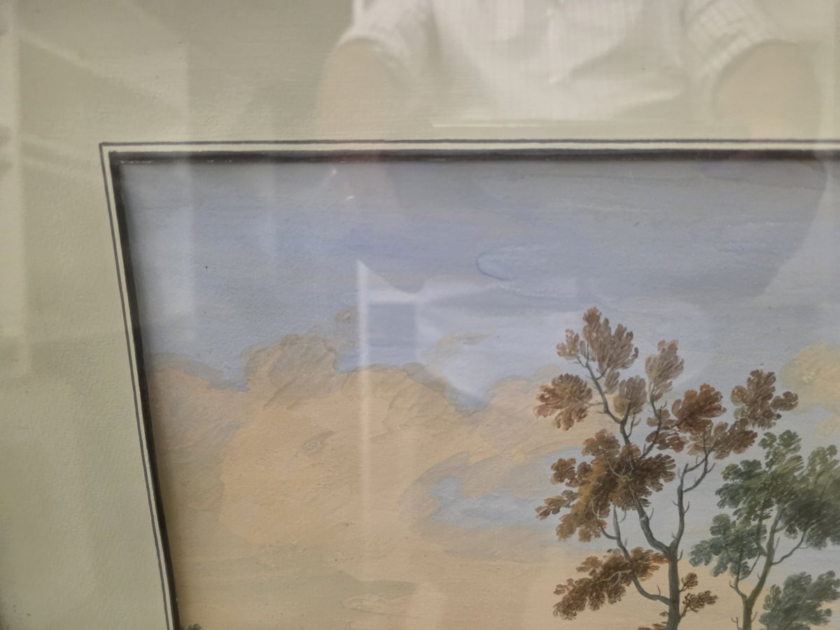 Tempera et gouache, époque du Grand Tour (début du XIXe siècle). Sicile-photo-3
