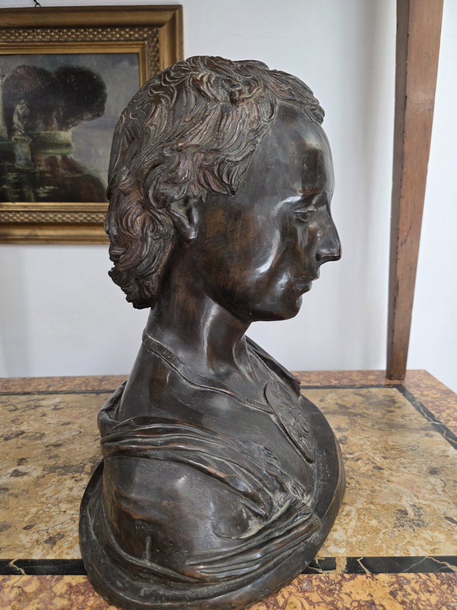  Portrait en buste d'un jeune homme d'après le bronze de Donatello. Fin du XIXe siècle-photo-1