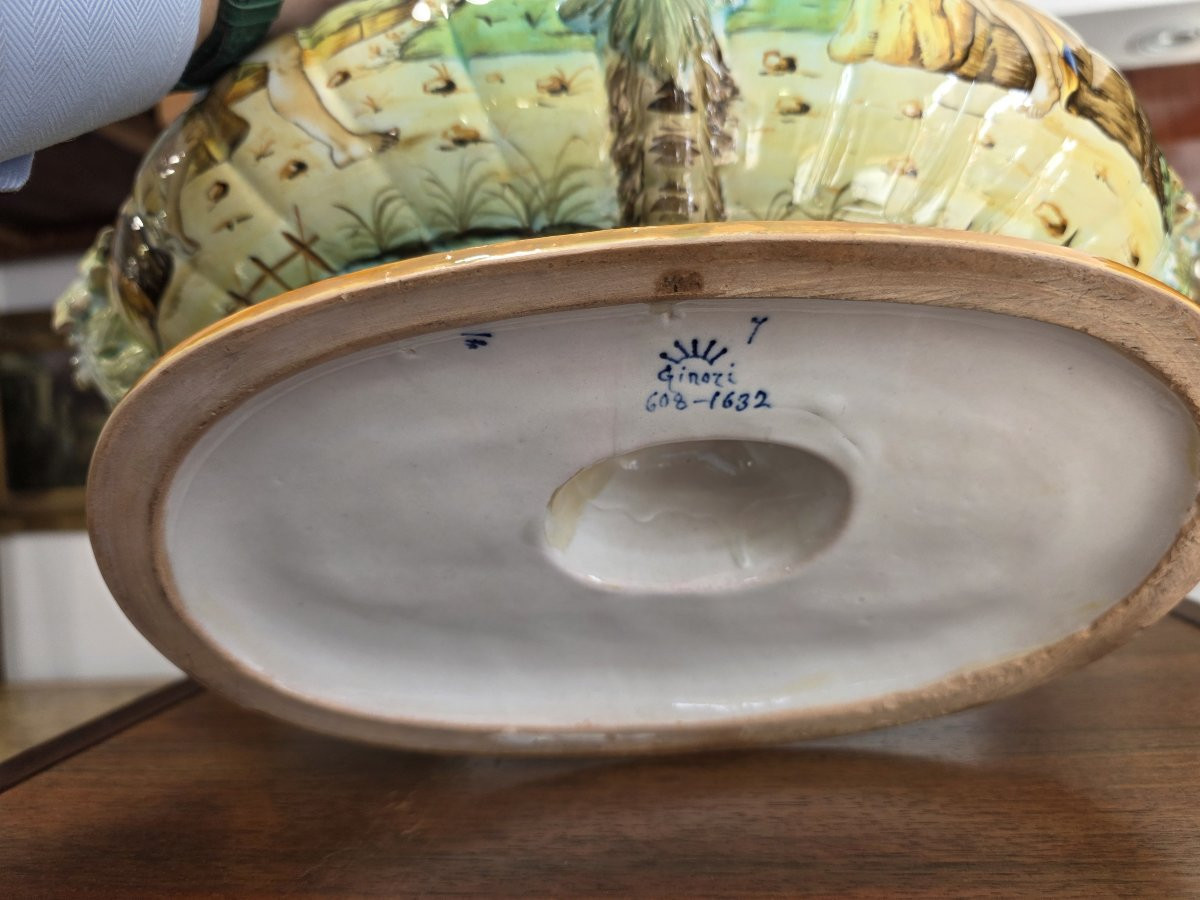 Ginori Historiato Majolica Centerpiece, Late 19th Century-photo-2