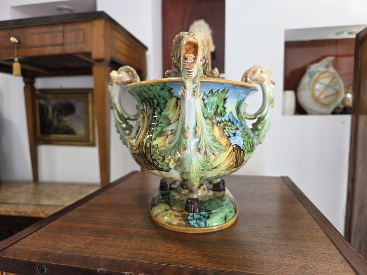 Ginori Historiato Majolica Centerpiece, Late 19th Century-photo-1