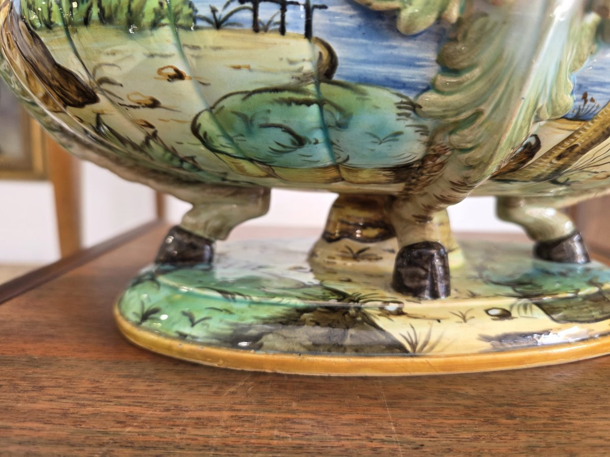 Ginori Historiato Majolica Centerpiece, Late 19th Century-photo-3