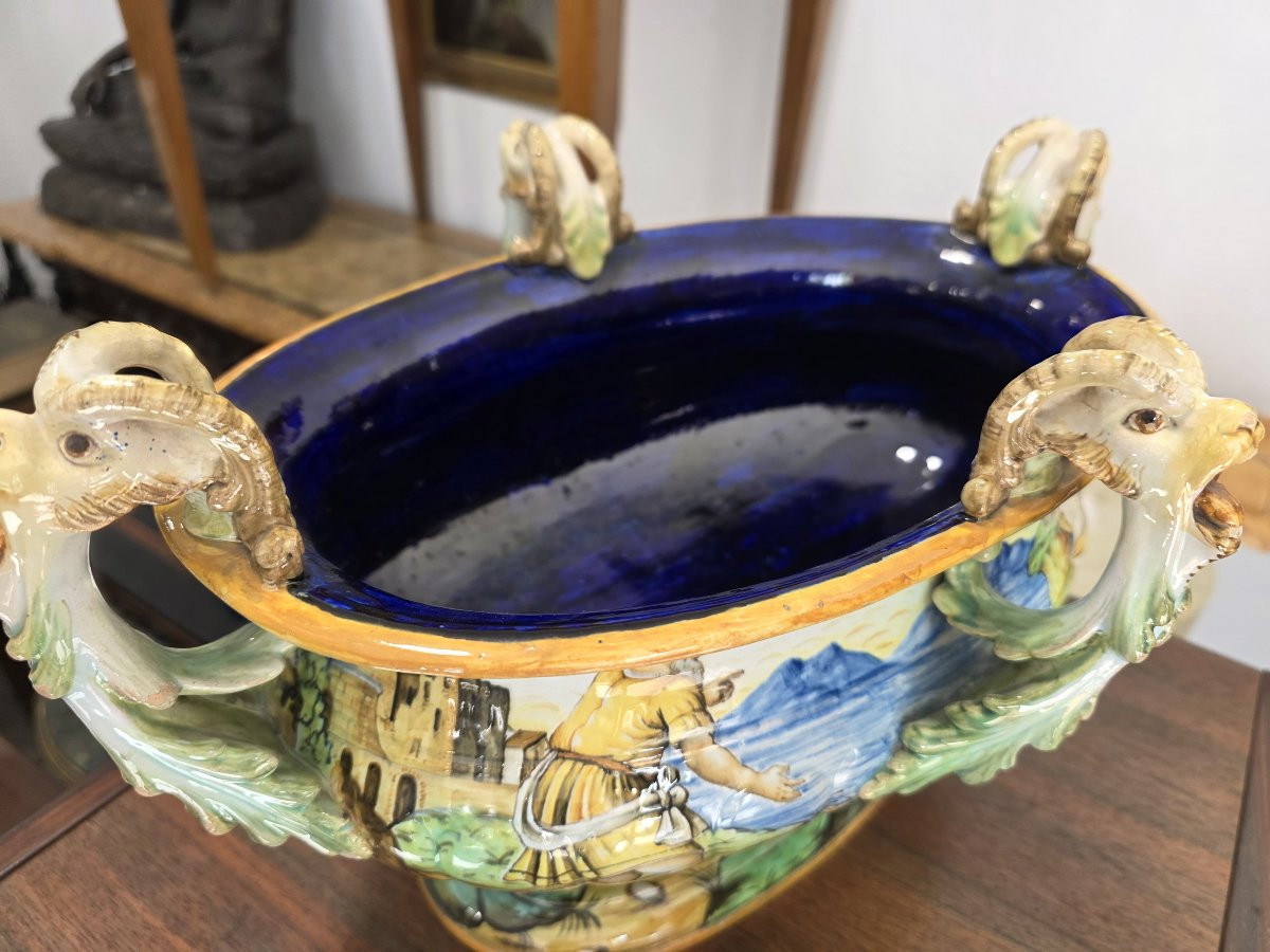 Ginori Historiato Majolica Centerpiece, Late 19th Century-photo-4