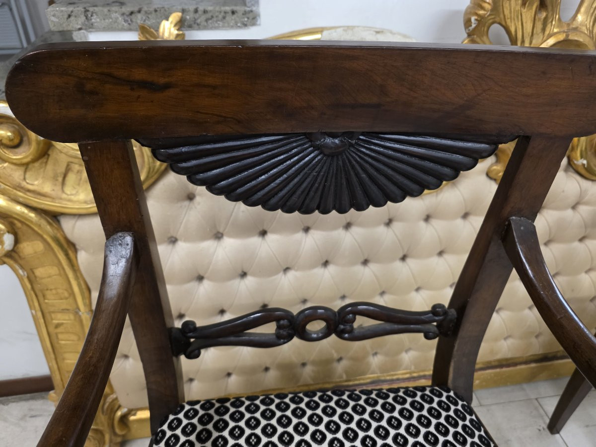 Paire de fauteuils Charles X en acajou. Gênes ?-photo-2