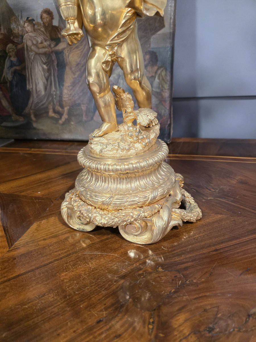 Pair Of Gilt Bronze Candelabra With Two Cherubs, France, Mid-19th Century-photo-3