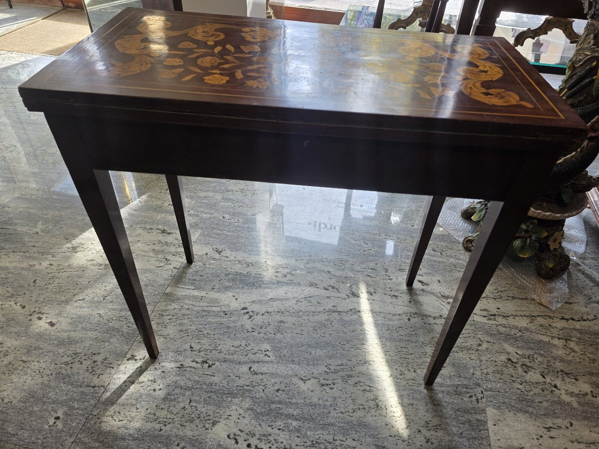 Square Dutch Game Table From The Early 19th Century-photo-2