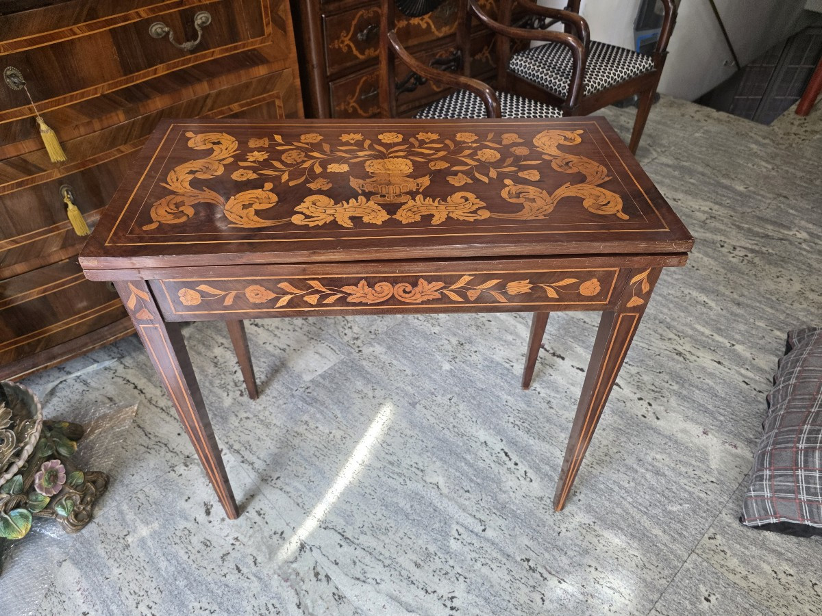 Square Dutch Game Table From The Early 19th Century