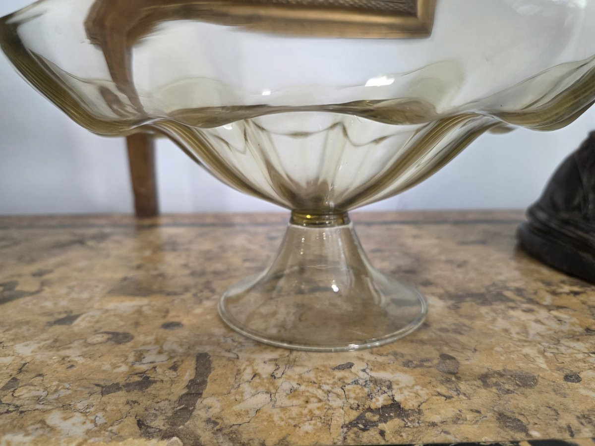 Vittorio Zecchin- M.v.m. Cake Stand Murano, Circa 1930 Blown Glass-photo-2